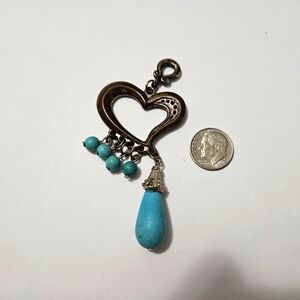 Heart-shaped Pendant with Turquoise